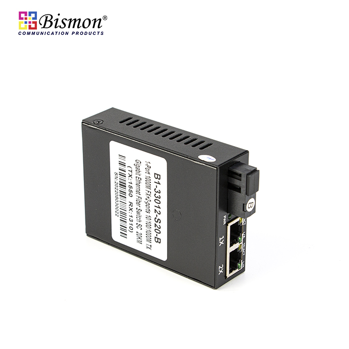 Media Converter 10/100/1000Mbps, Single-mode (20KM), Single Fiber(B type) SC port